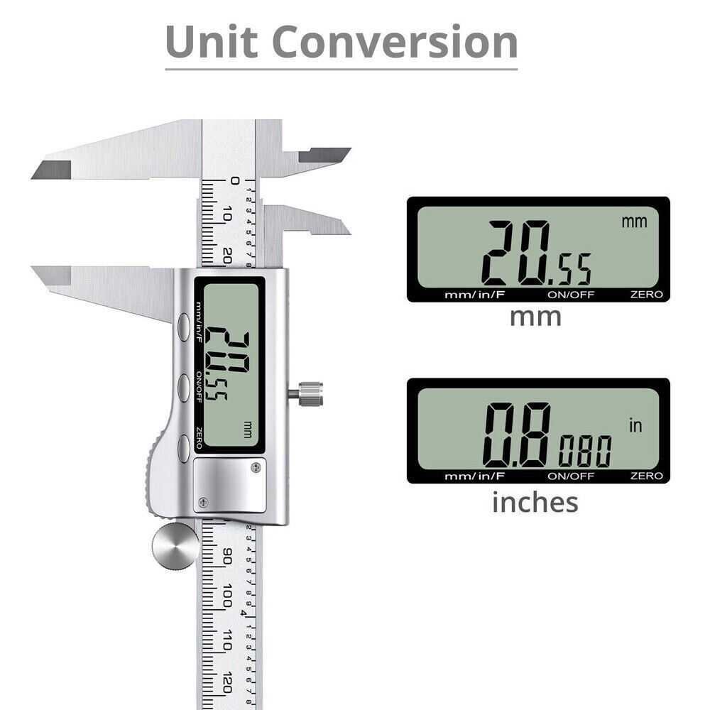 6" 150mm Digital Caliper Micrometer LCD Gauge Vernier Electronic Measuring Tool
