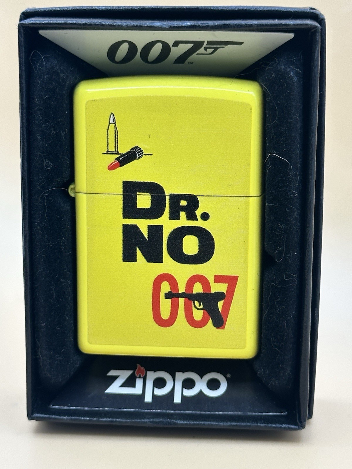 2017 James Bond Dr No 007 Yellow Matte Zippo Lighter New B45