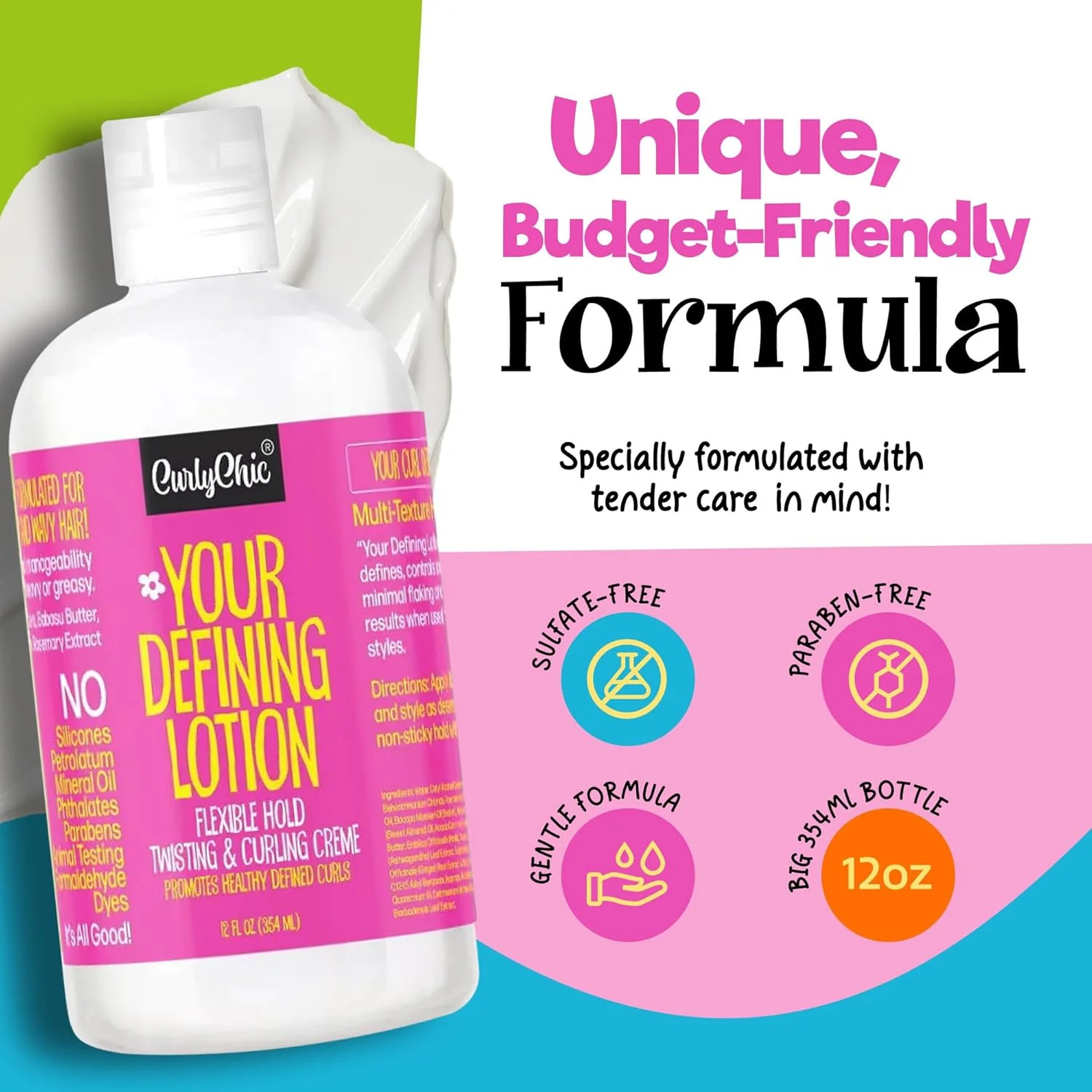 CurlyChic Your Defining Lotion - Curl Enhancing, Moisturizing & Styling