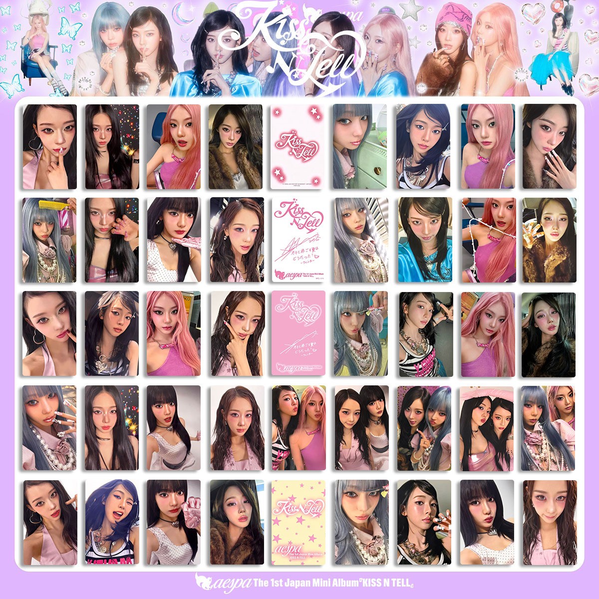 4 Pcs/set AESPA KISS N TELL NINGNING KARINA WINTER GISELLE Special Photocard