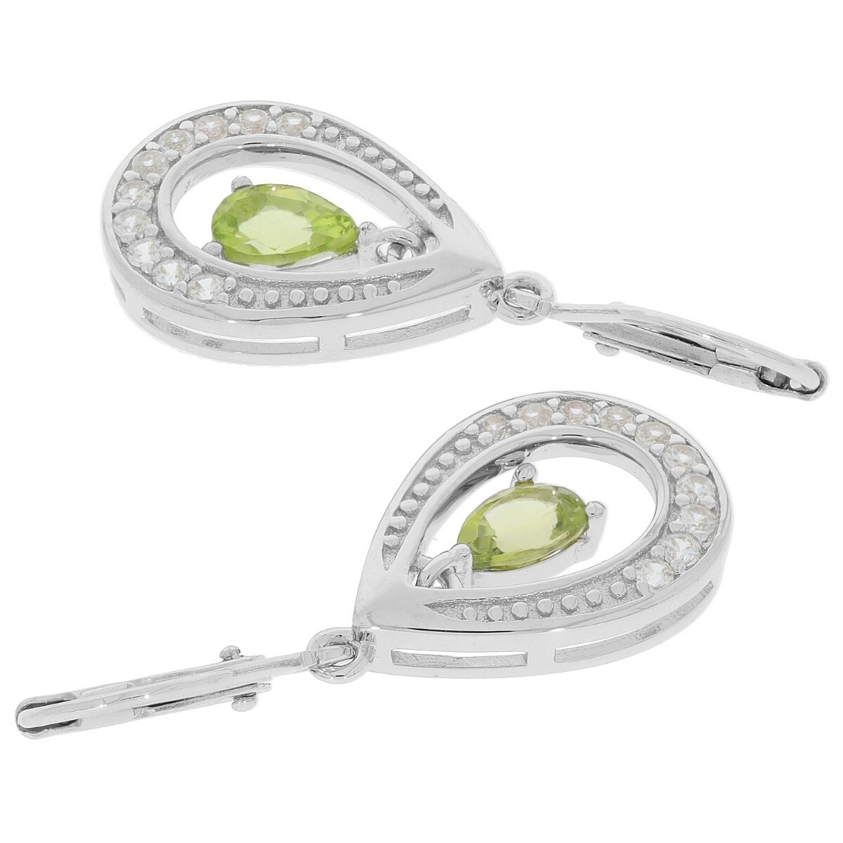 Sterling Silver Semi Mount Earrings Setting Pear PE 6x4mm Drop Dangle