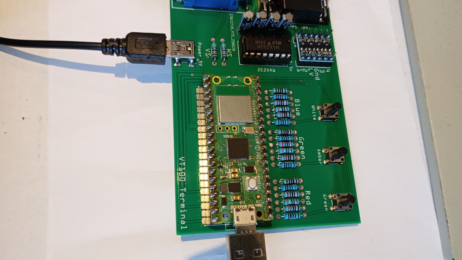ANSI / VT100 / VT52 RS232 Serial Terminal Project Kit for Raspberry Pi Pico -Kit