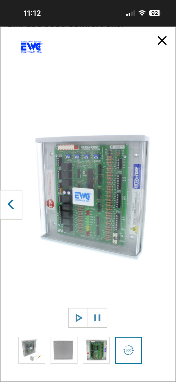 HVAC BMPLUS 3000 Control Panel, EWC 3 zone control box