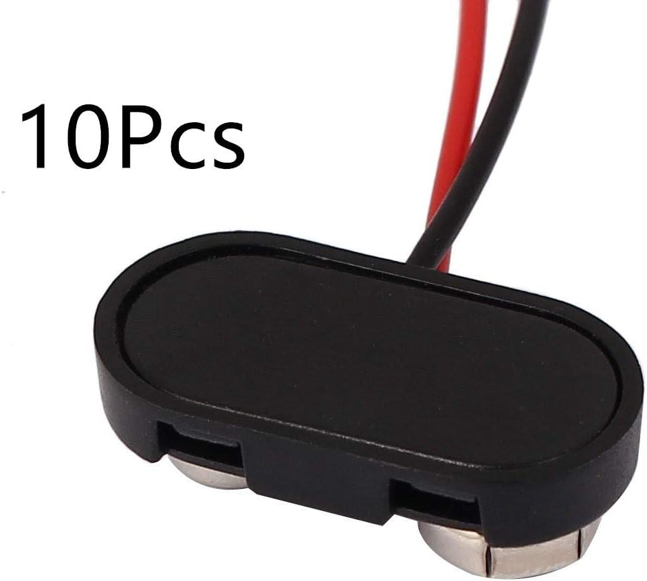 10 Pack T Type 9 V Battery Clip Connector Long Cable Connection Hard Shell Bl...