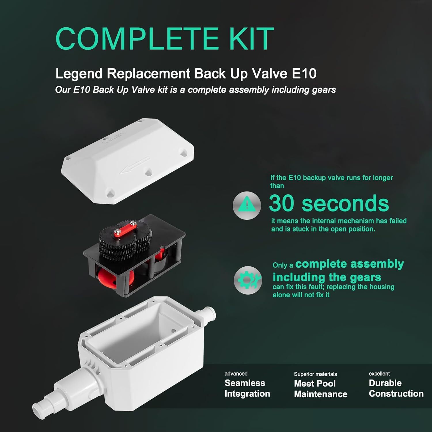 E10 White Back-Up Valve For Pentair Legend/Platinum Automatic Pool Cleaner
