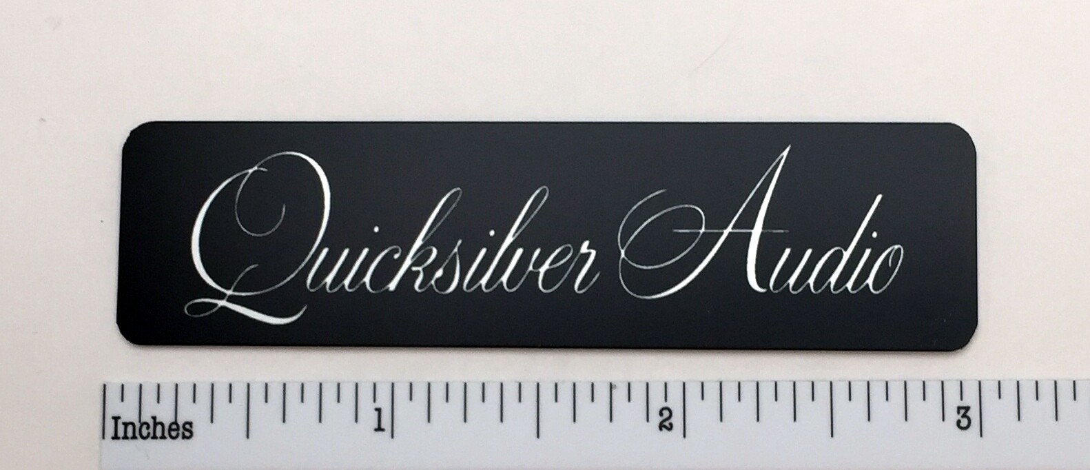 Quicksilver Audio Custom Amplifier Aluminum Logo Name Plate Badge