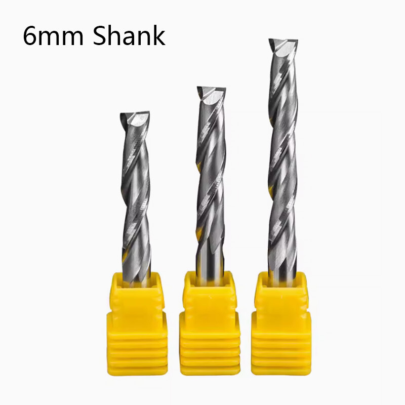 CNC Router Cutter Tool Bit Shank 6mm Double Flute Spiral End Mill Solid Carbide