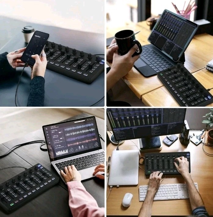 M-VAVE Wireless Midi Controller Mixer, Bluetooth Semi Weighted Professional dyna