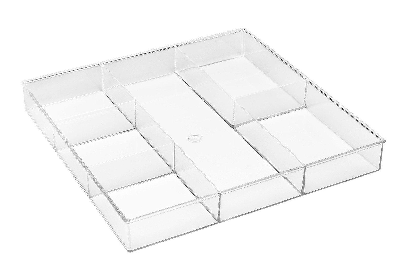 6 Section Clear Drawer Organizer for Makeup Crafting Office Storage Resin Tray