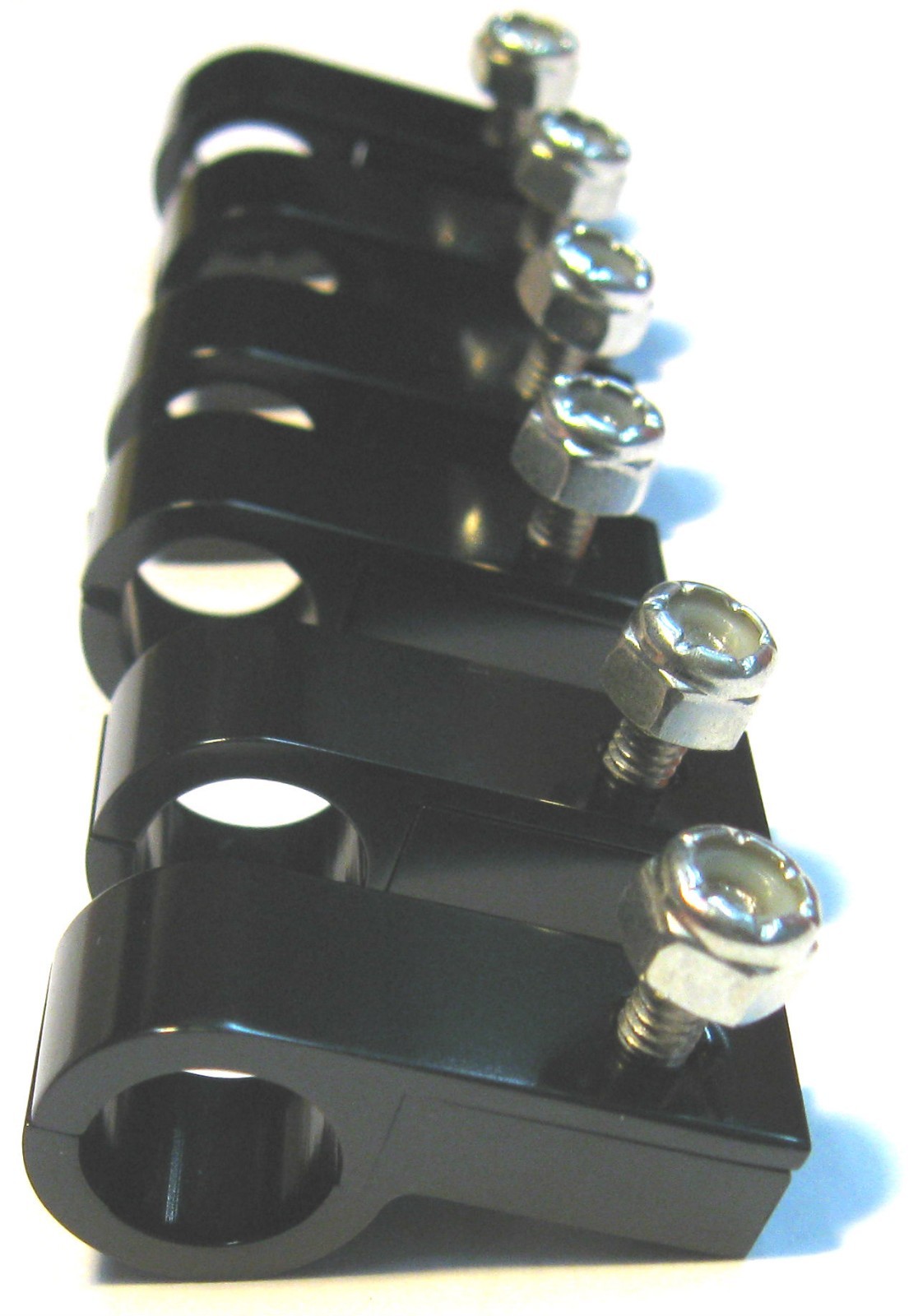 Line Mounting P Clamp Aluminum 3/16" id Show Polished Black Aluminum 6 per pk