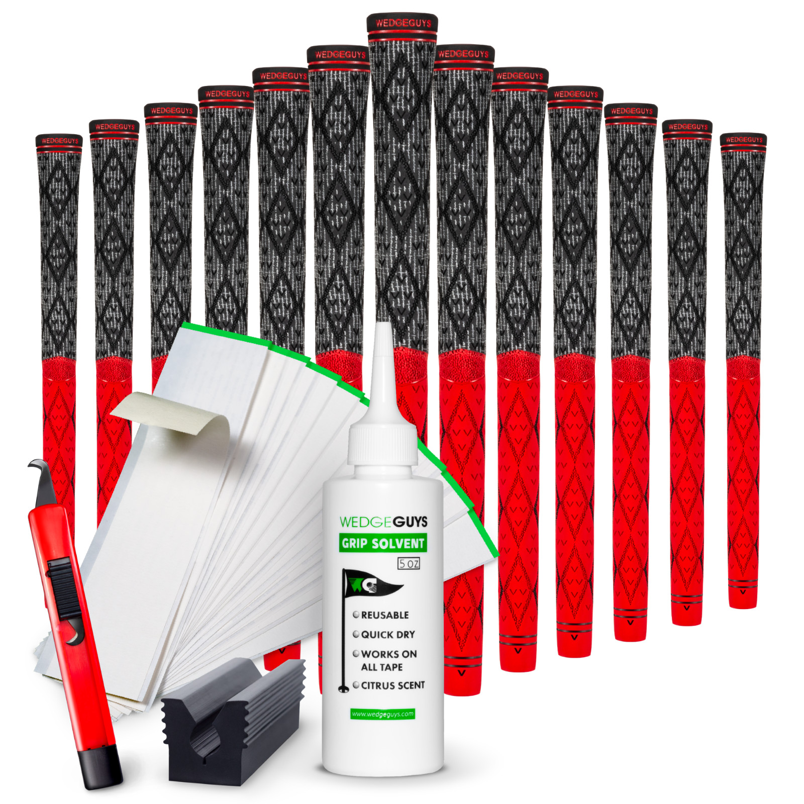 Wedge Guys Diamond Hybrid Grips 13 Pack with Deluxe Grip Kit | Standard/Midsize