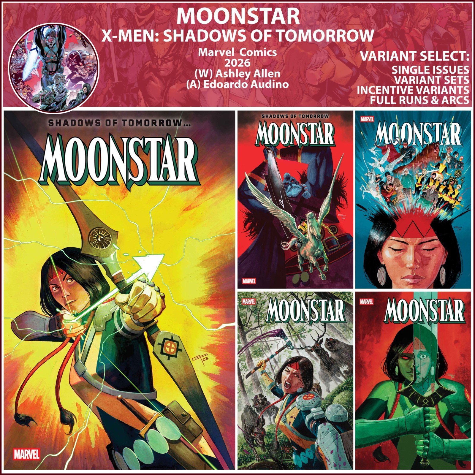 Moonstar (2026) #1 2 3 4 5 Marvel Comics X-Men COVER SELECT
