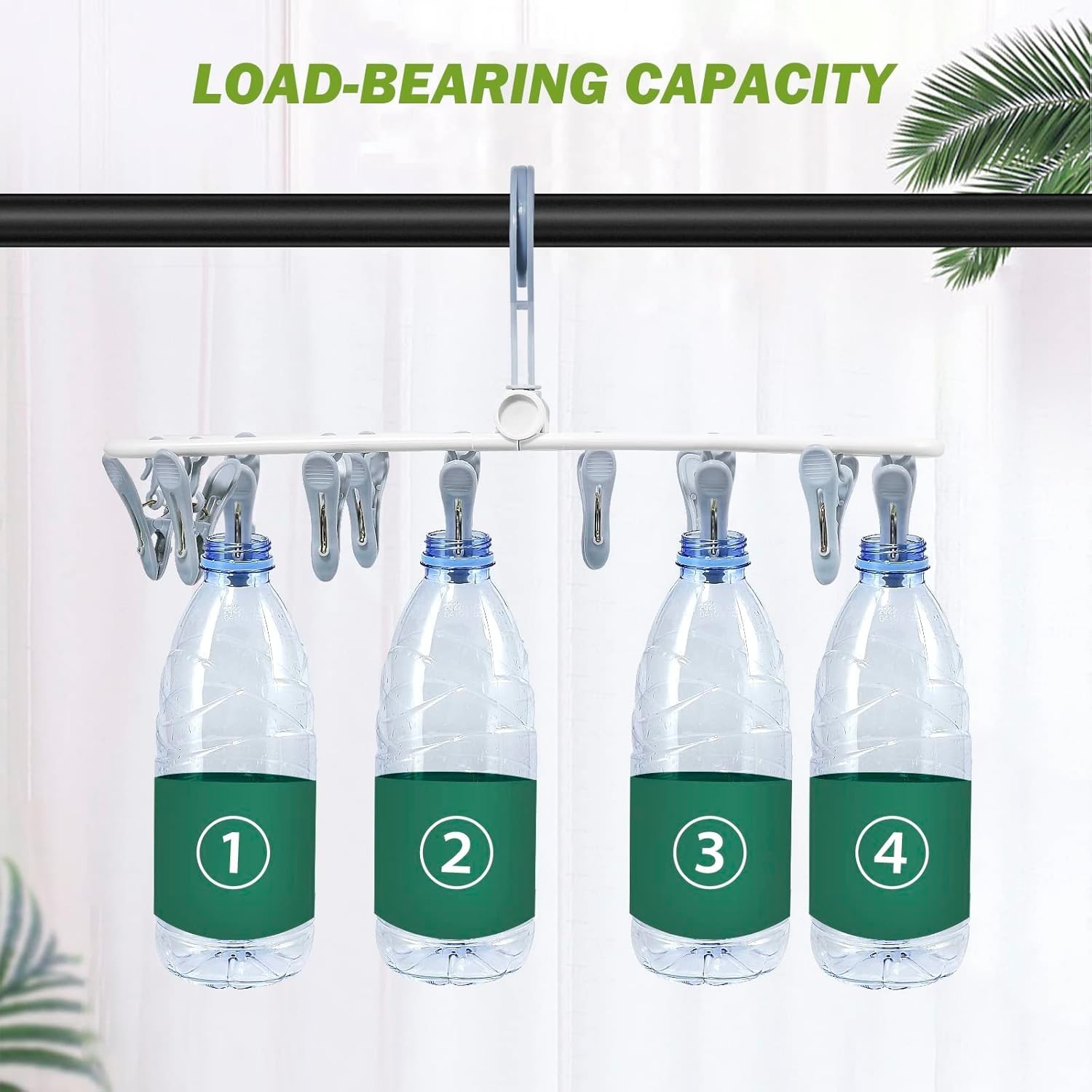 Clothes Drying Hanger W/ 12 Clips 2 Pack Folding Portable Hanging Drying