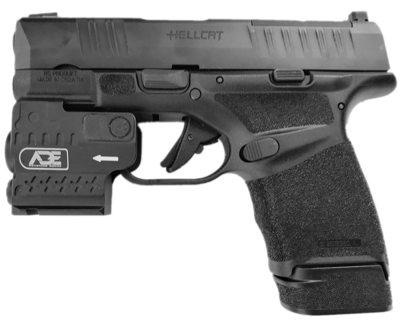 Green Pistol Laser+Flashlight Sight for Springfield HELLCAT COMPACT 9MM Pistol