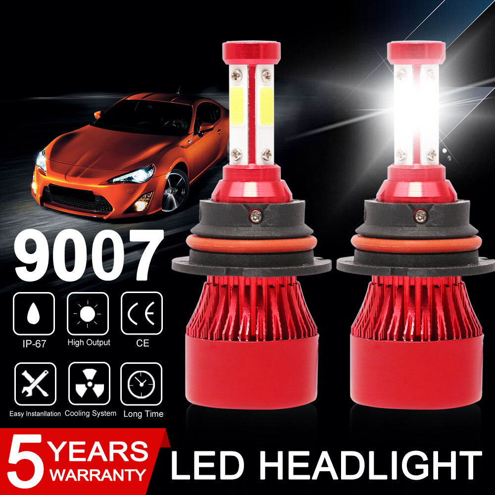 9007 4-Sides LED Headlight Hi/Lo Bulbs for Ford F-150 1992-2003 F-250 1992-1999