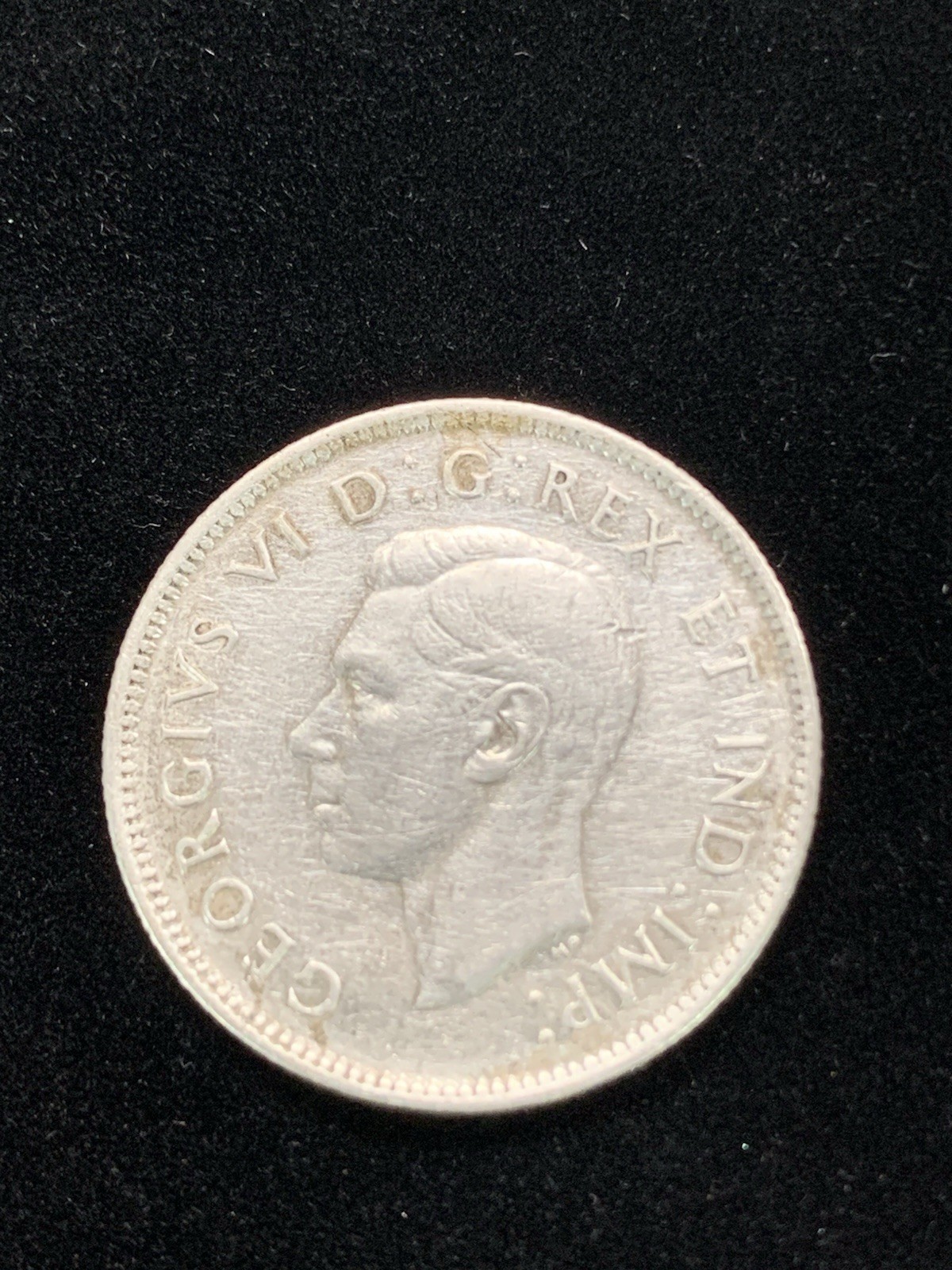 1942 Canada Silver 25-Cent Coin 80% Silver George VI