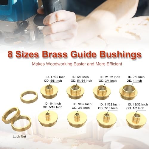 13 Pcs Brass Router Template Bushing Guide Set 13 Pcs Router Bushing Guide Set
