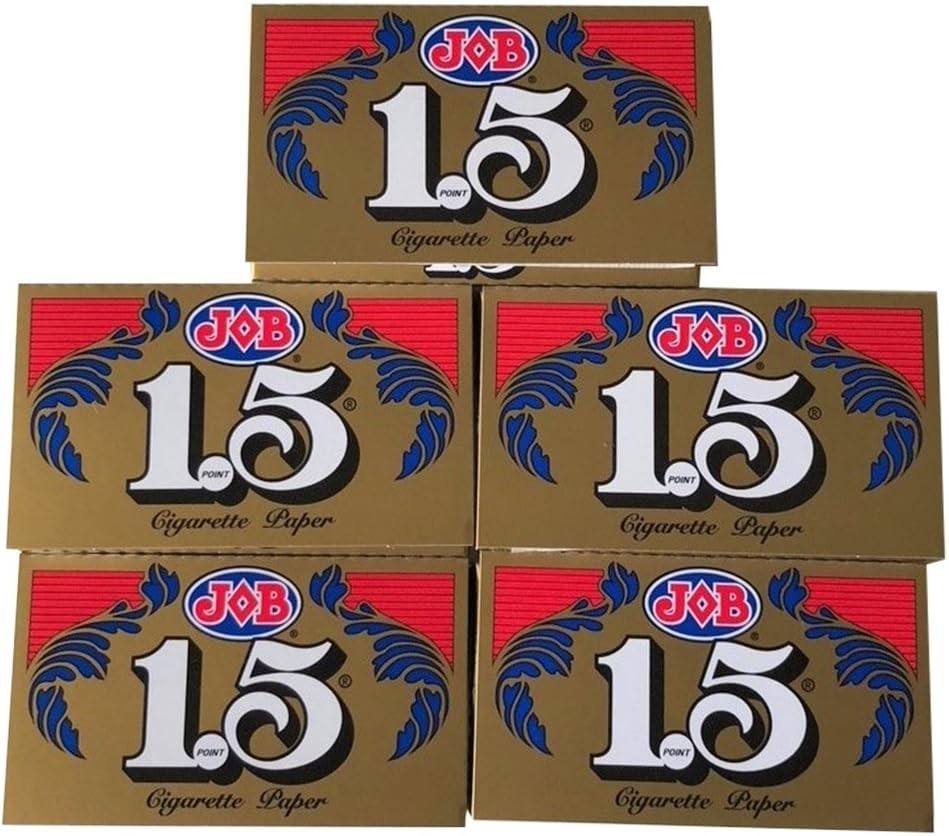 1.5 JOB Rolling Papers, 5 Pack Bundle, 120 Paper Leaves Total