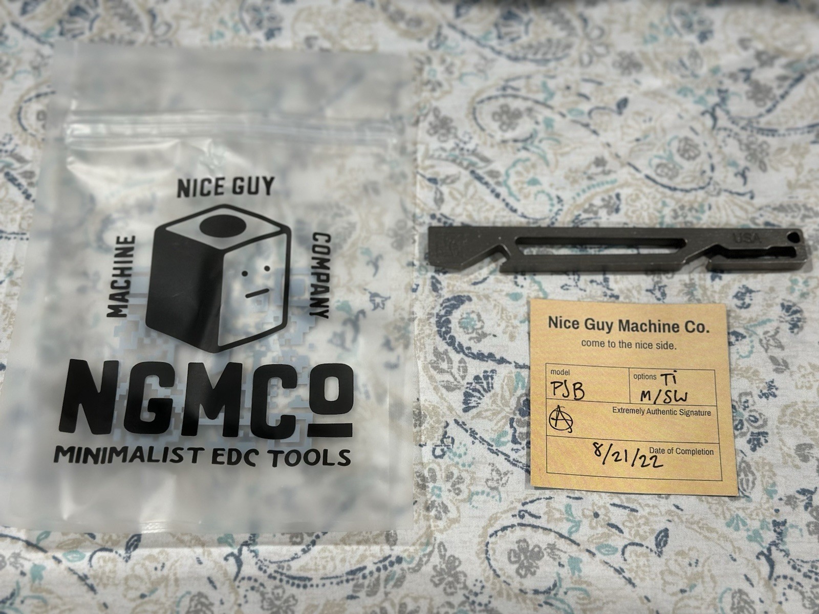 Nice Guy Machine Co PJB Plain Jane Bar Prybar Titanium NGMCo - Rare EDC
