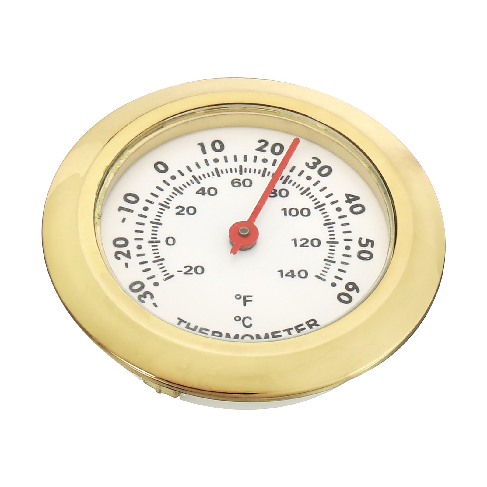 1.5" Mini Indoor Outdoor Thermometer °C/°F Temperature Monitor Gauge Gold