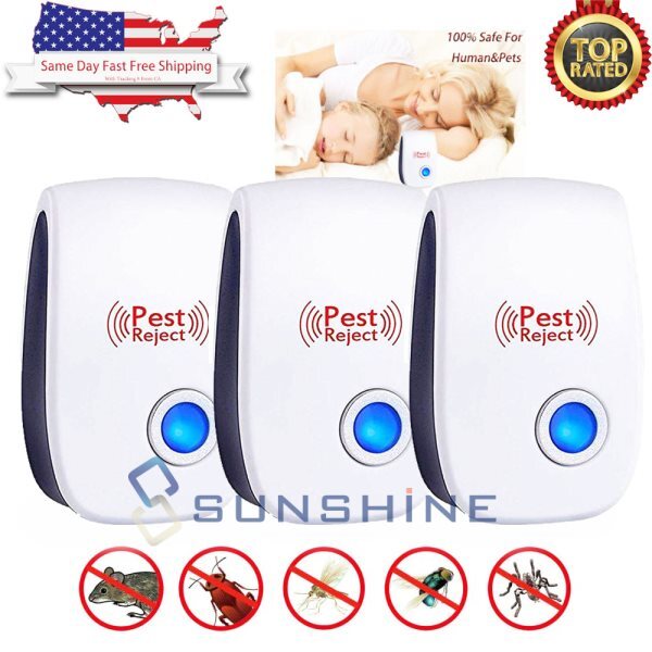3Pcs Electronic Pest Repeller Ultrasonic Sonic Transonic Bats Rat Mouse Control