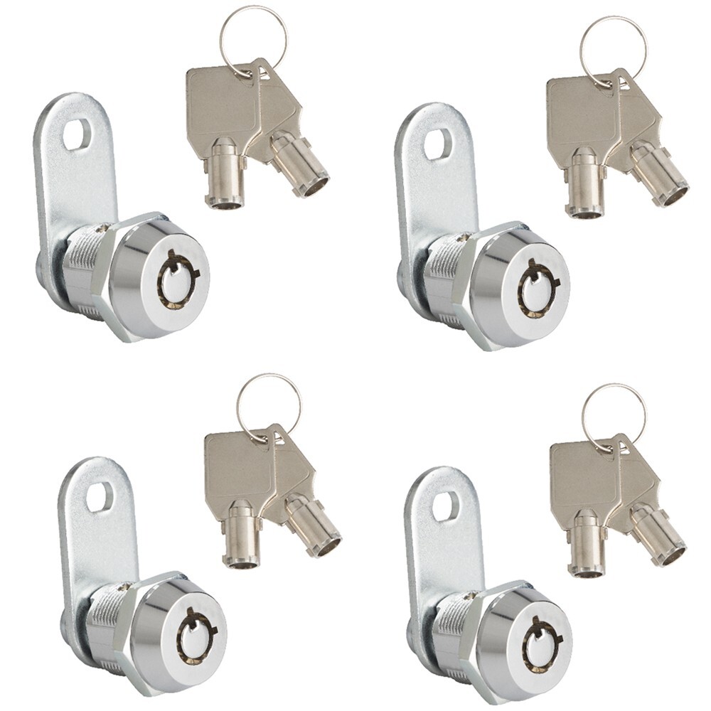 4 Tubular Cam Lock 5/8" Camper Drawer Toolbox Cabinet Key Removable Keyed Alike