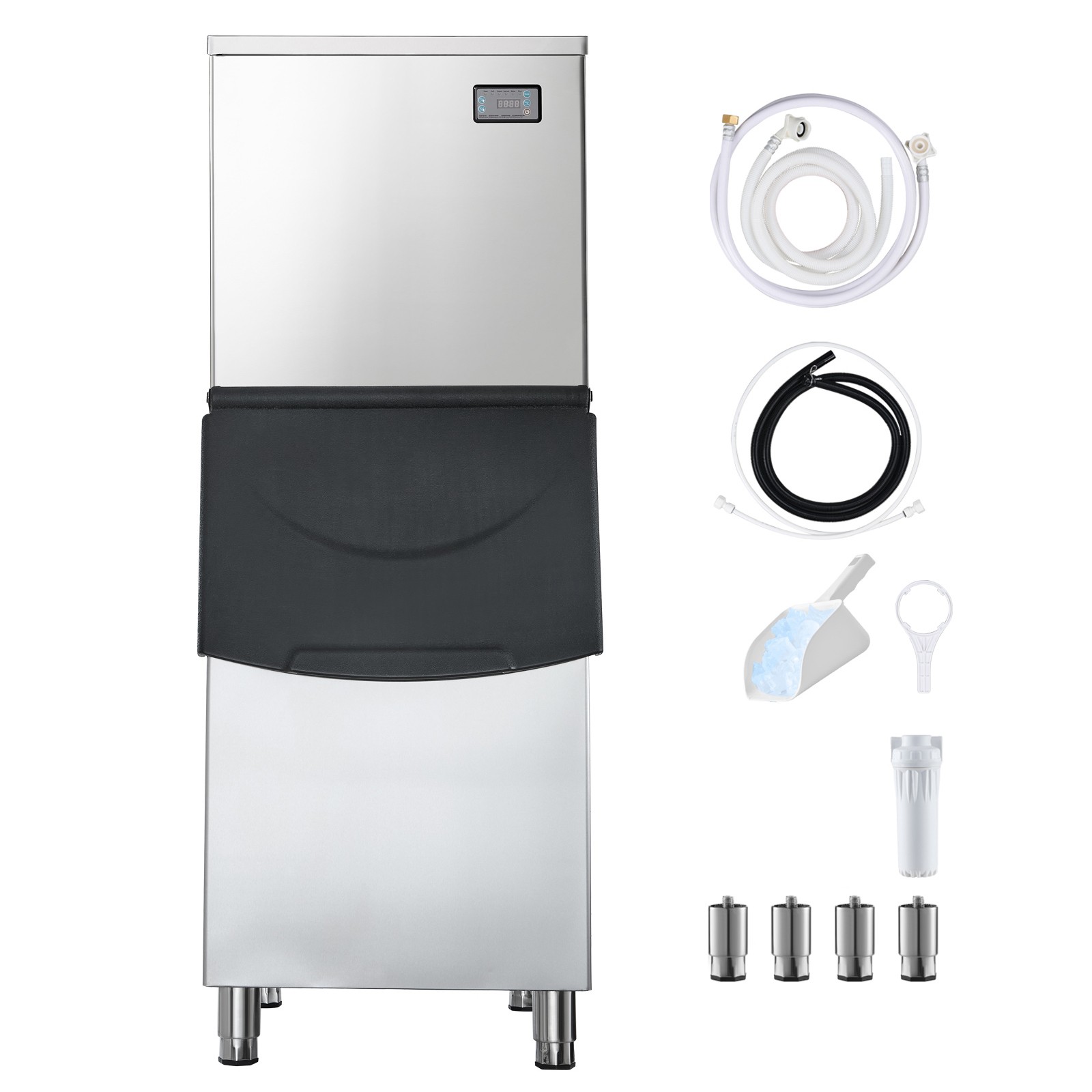 Uimoso Commercial Ice Machine 650LBS Daily Output with 250LBS Storage Bin