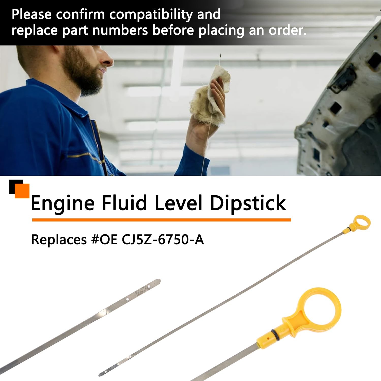 CJ5Z-6750-A Oil Dipstick Indicator Fits for Escape Edge Explorer Focus Fusion Ta