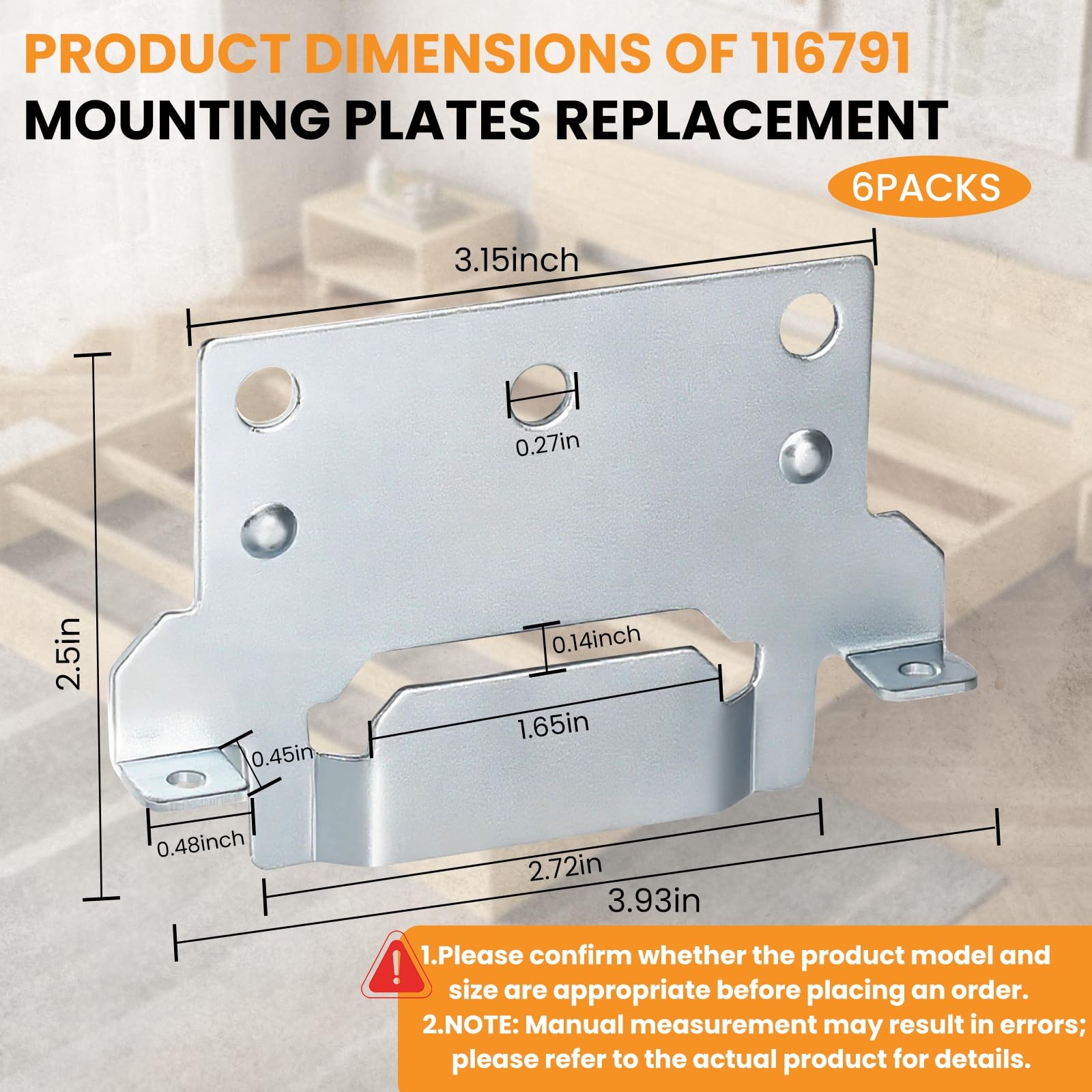Zookpr 116791 Mounting Plates Replacement for IKEA Bed Frame Brackets Silver
