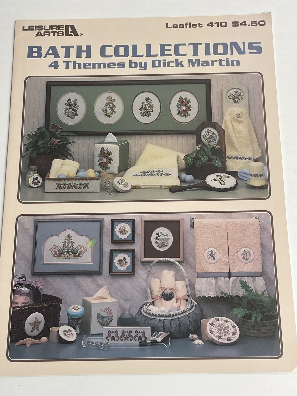 Leisure Arts Bath Collections 4 Themes Butterfly Seashells Cross Stitch Pattern