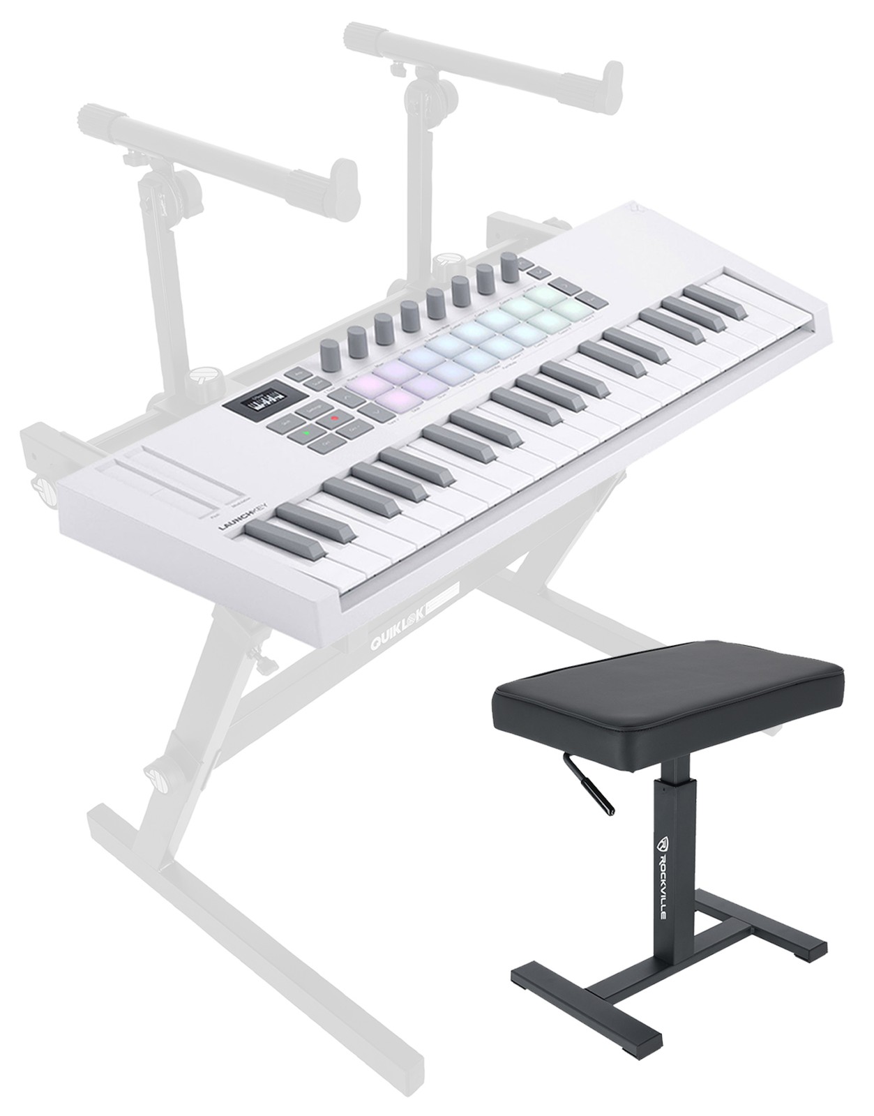 Novation LAUNCHKEY MINI 37 MK4 White 37-key MIDI Keyboard Controller+Air Bench