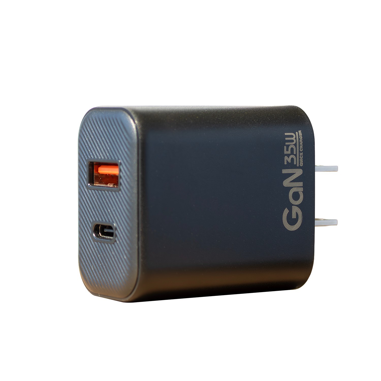 35W GaN Fast Wall Charger Block Dual Port USB-C & USB-A PD QC 3.0 Foldable Plug