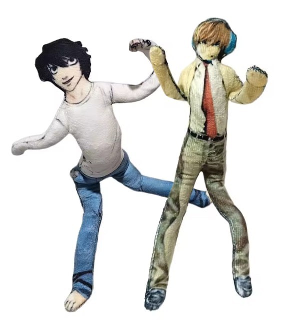 2 Pack Anime Light & L Plush 28cm – Twistable Stuffed Dolls Gift Decor