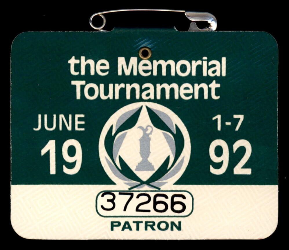 1992 The Memorial Tournament Patron 37266 Badge June 1-7, 1992 David Edwards