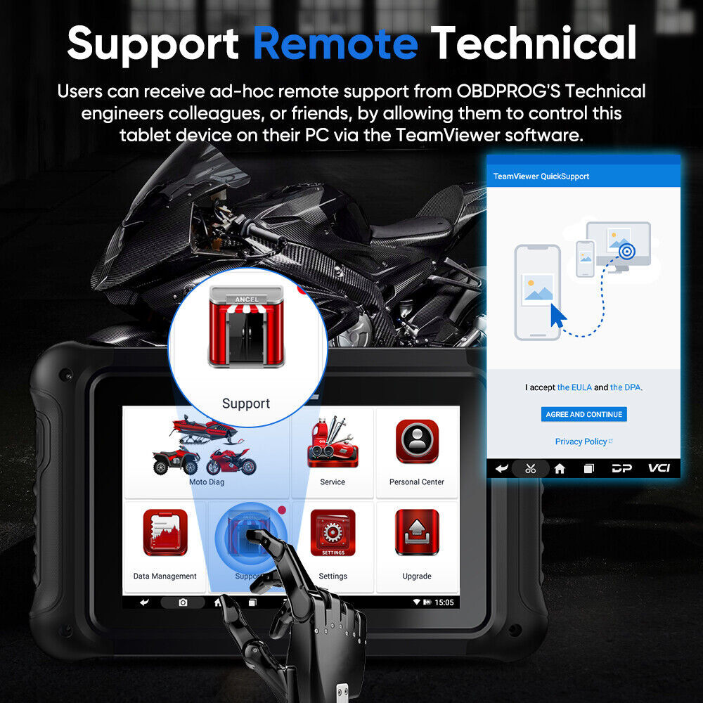 ANCEL MT700 OBD2 Motorcycle Diagnostic Tool All System ECU Coding Active Test