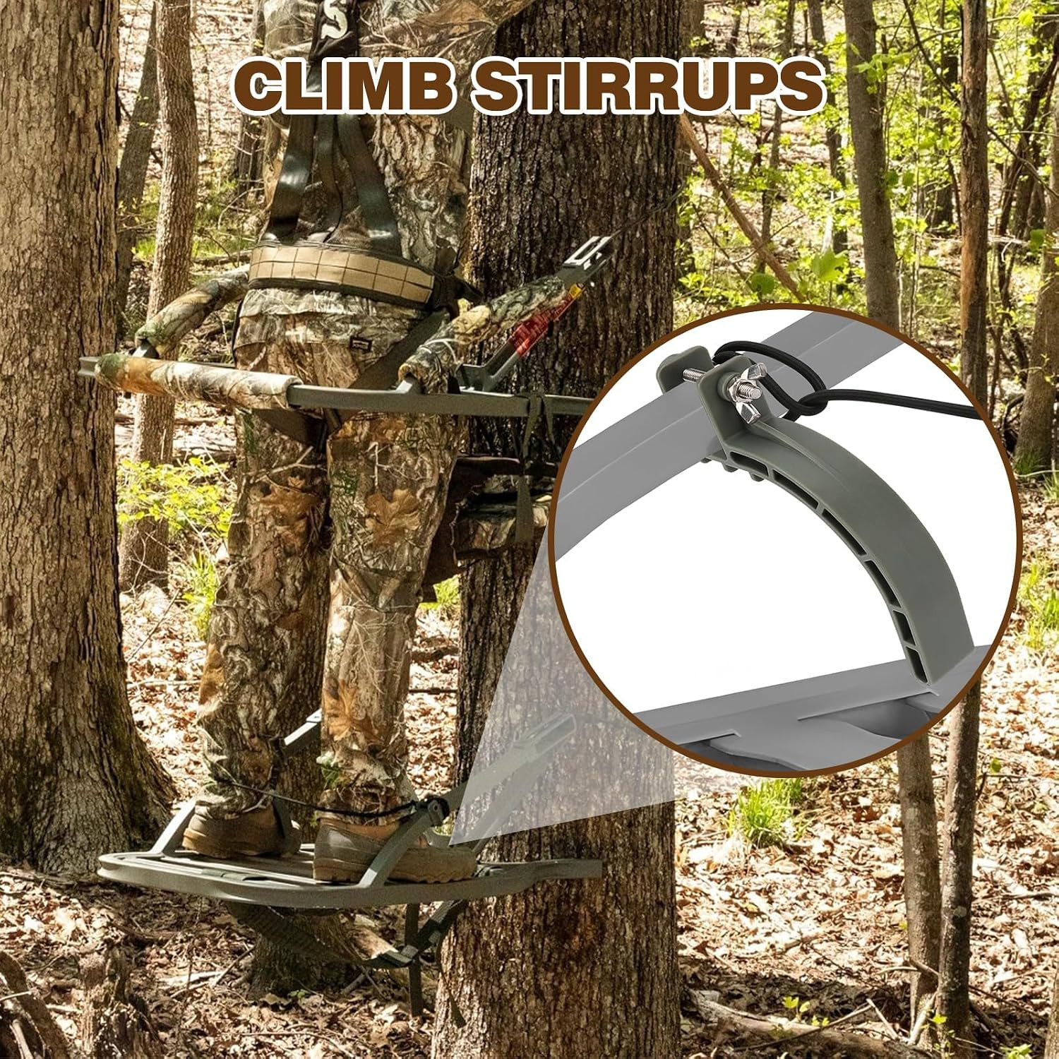 Climbing Stand Accessories,Tree Stand Accessories,Climb Stirrups with Elastic Ro