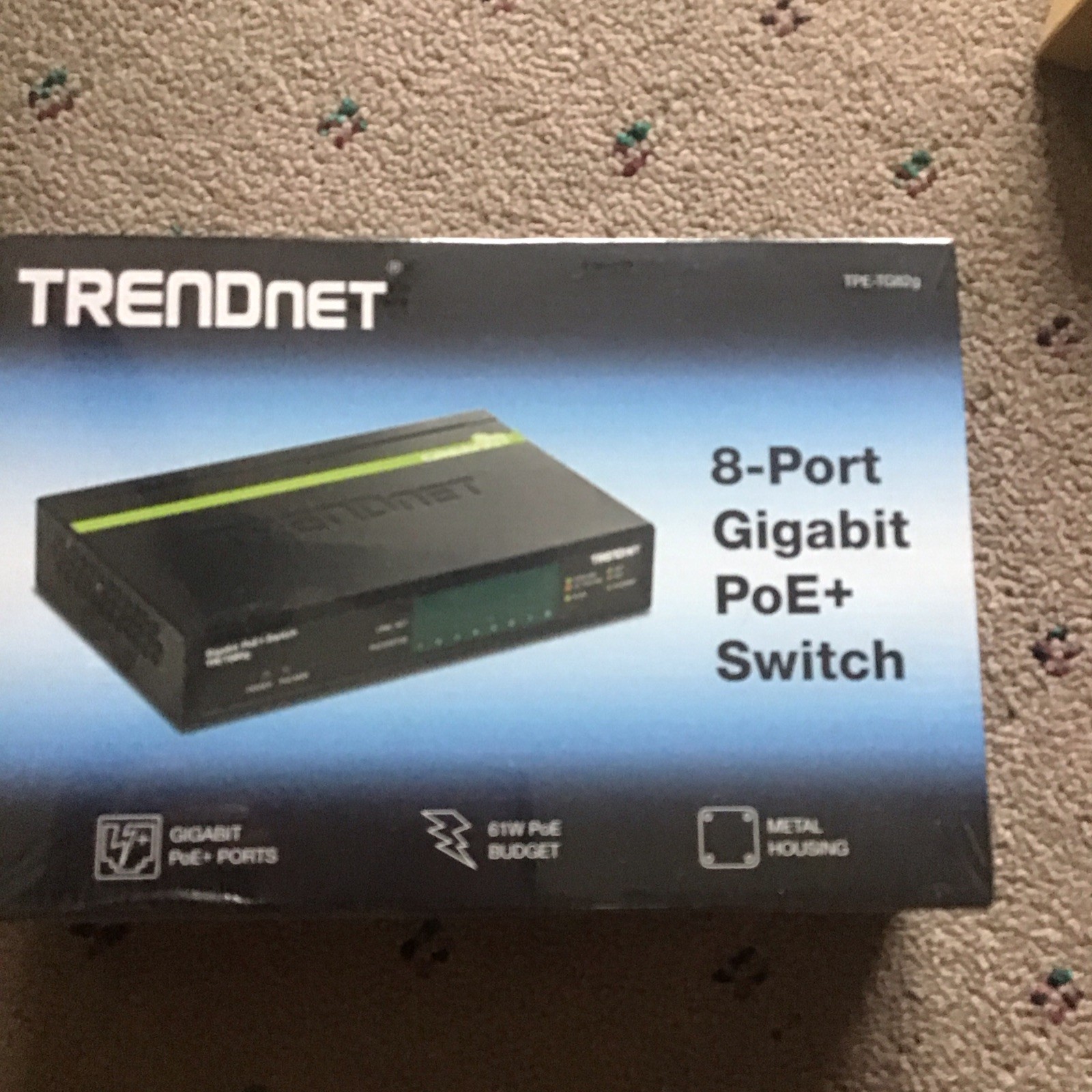 TRENDnet TPE-TG80g 8-Port Gigabit PoE+ Unmanaged Switch RJ-45 1Gbps