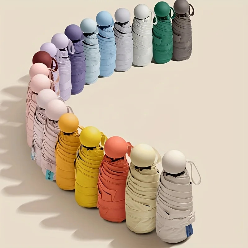 1-Piece Pack, Available in Various Colors, Foldable 50% off Umbrella, Dual-Use f