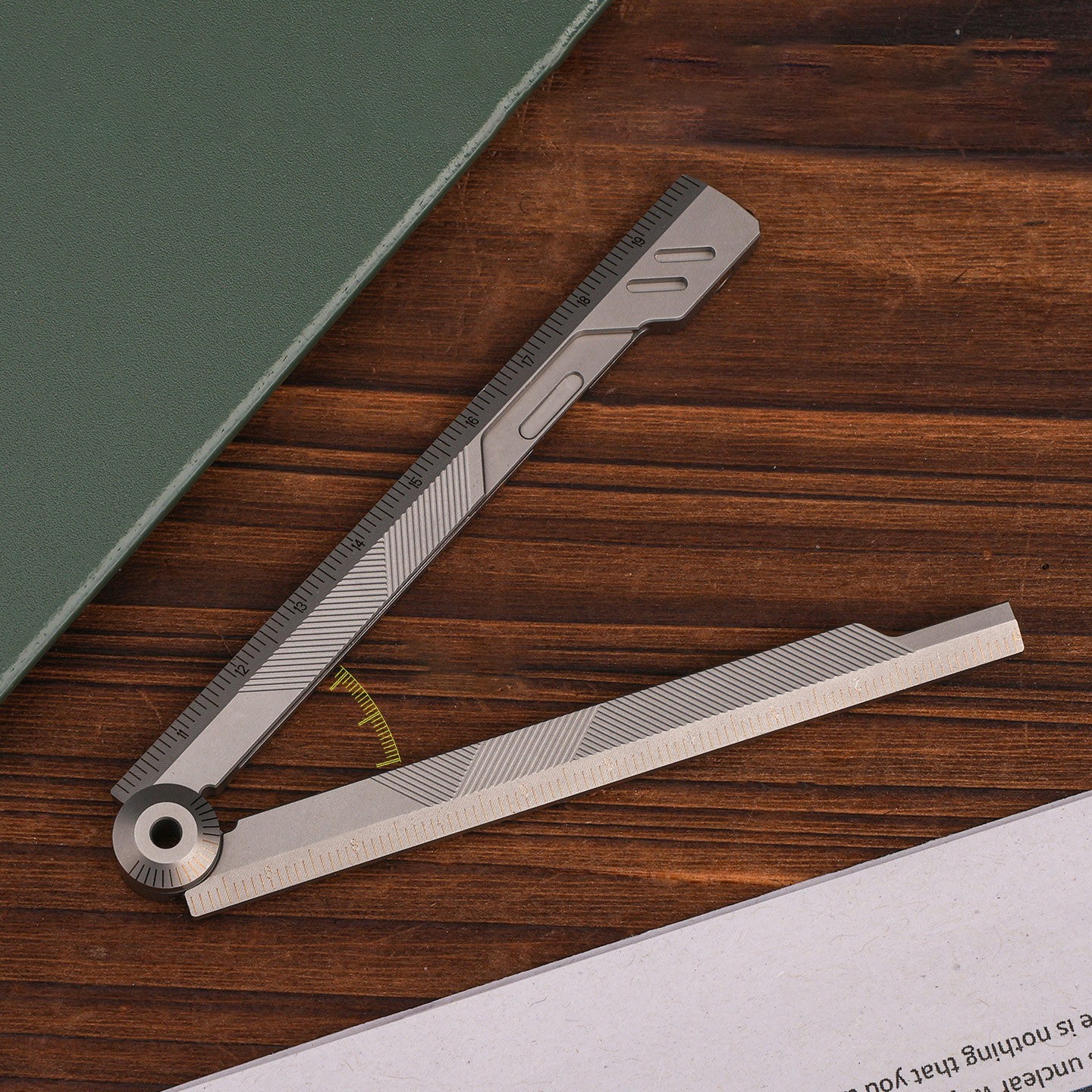 Titanium Alloy Folding Ruler EDC Multi Tool Portable Measuring Tool Gift