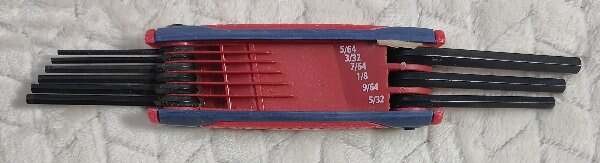 Kobalt 9 Key Standard Folding Hex Key Set SAE Steel with  Texturted Rubber Grip