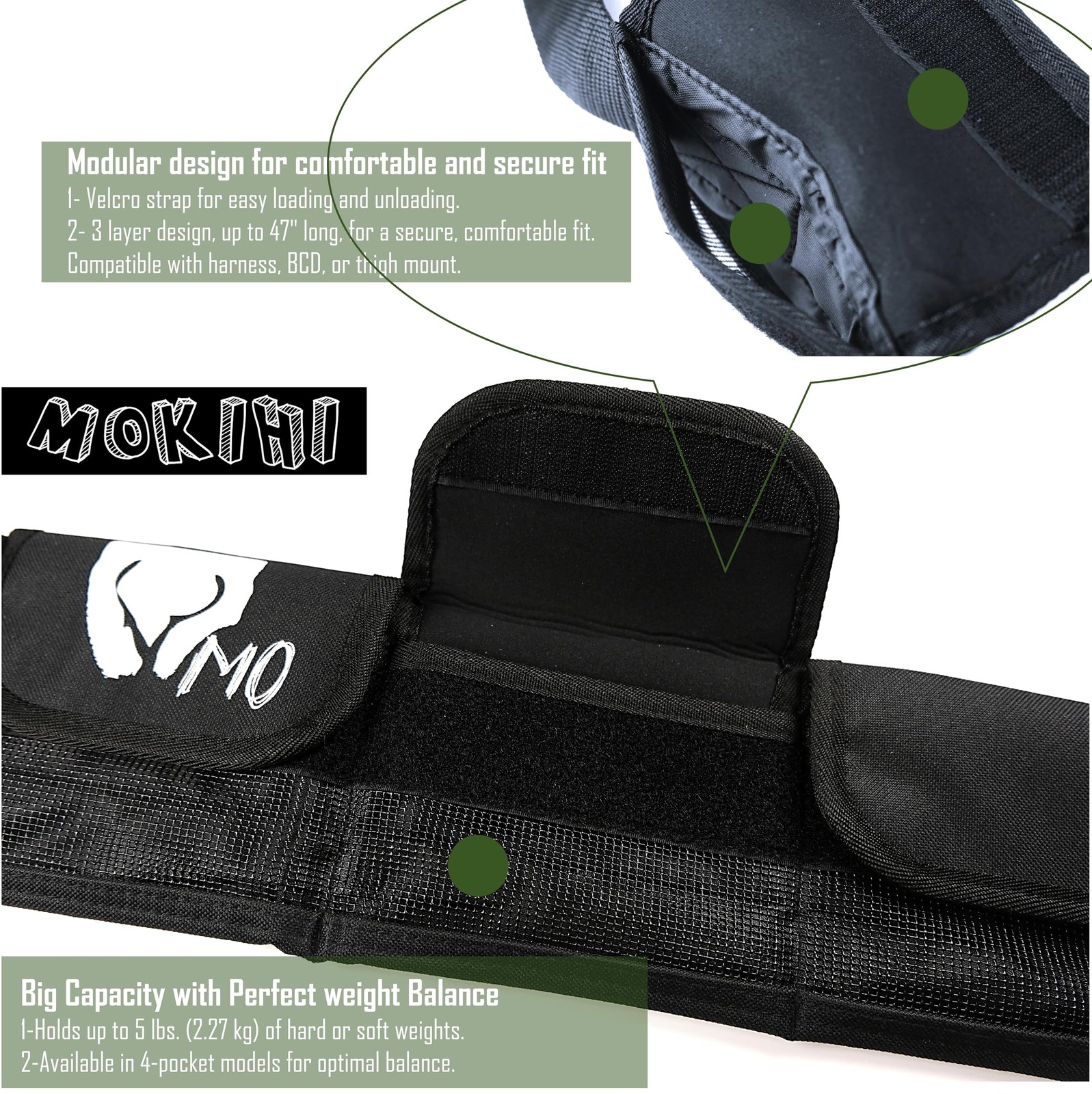 Pro Scuba Diving Weight Belt with 4 Pockets, Quick Release Buckle, Adjustable...