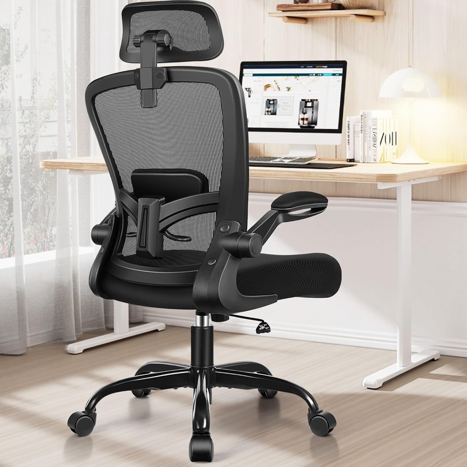 Office Chair, Desk Chair with Adjustable Lumbar , Ergonomic Computer Chair wi...