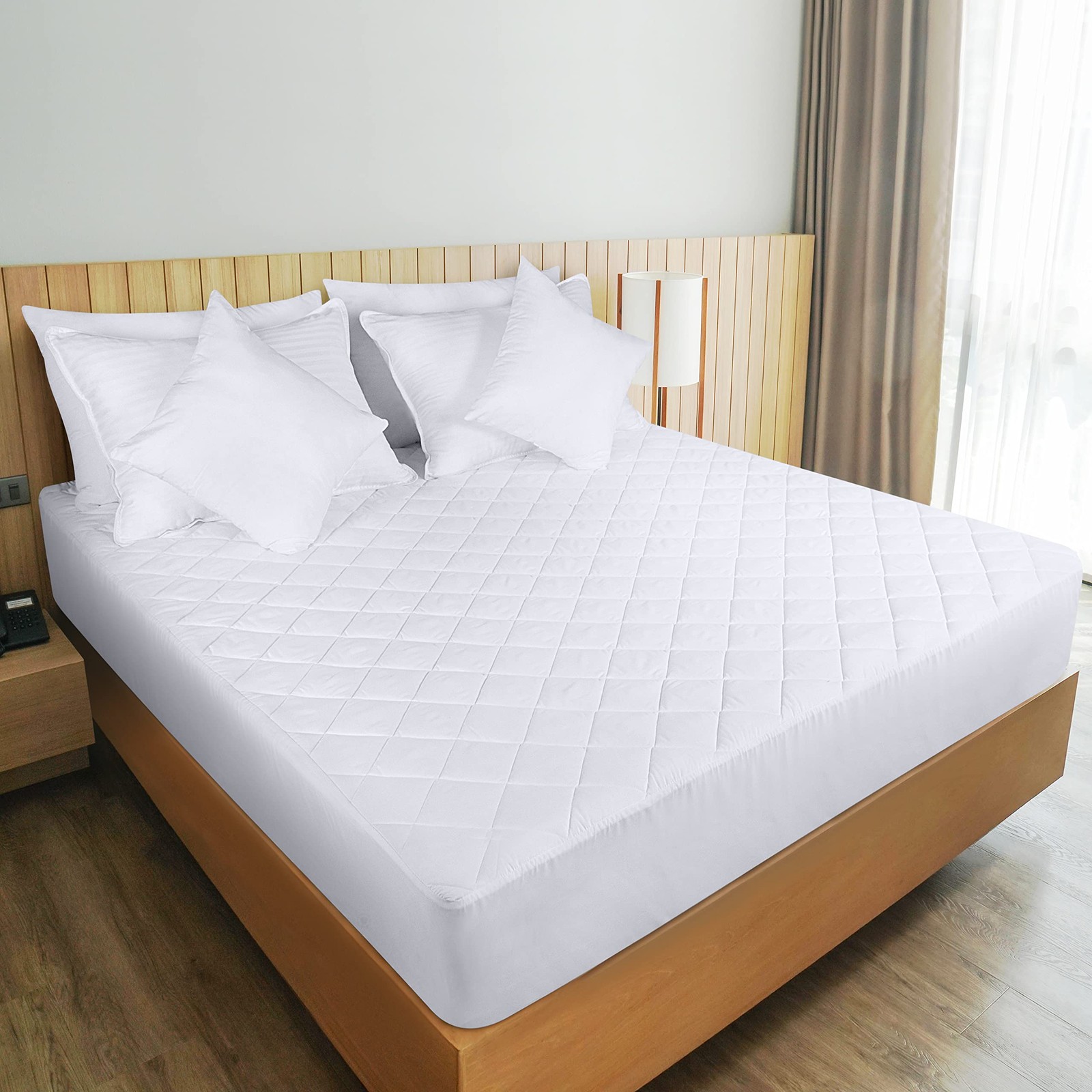 Utopia Bedding Quilted Fitted Mattress Pad, Full (Pack of 1), White