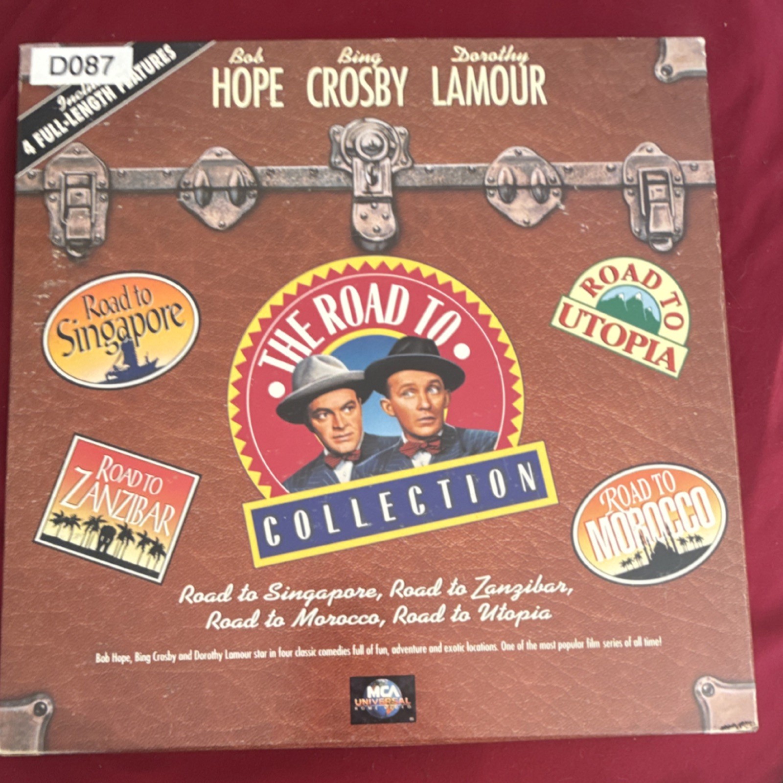 MCA The Road To Collection LaserDisc Road to Singapore Zanzibar Bob Hope Bing C…