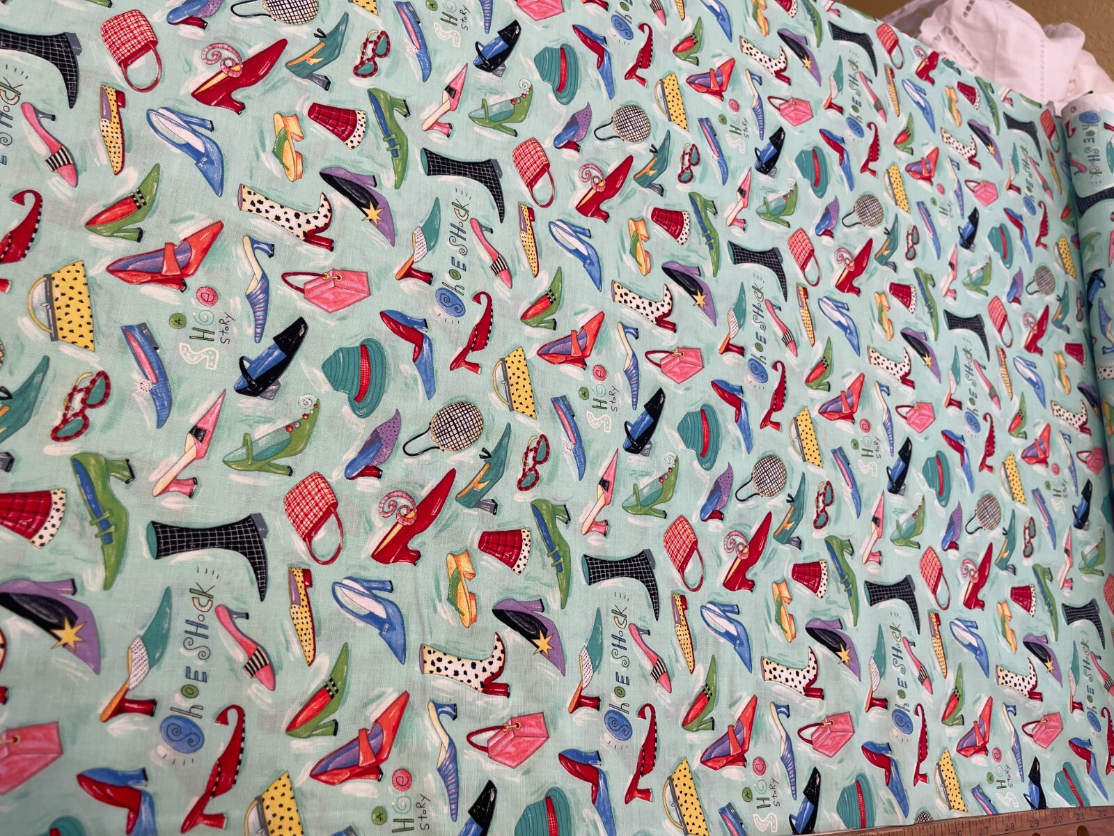 VINTAGE FABRIC SHOE SHOCK NANCY WOLFF SHAMASH PURSE -  BY THE YARD NEW OLD STOCK