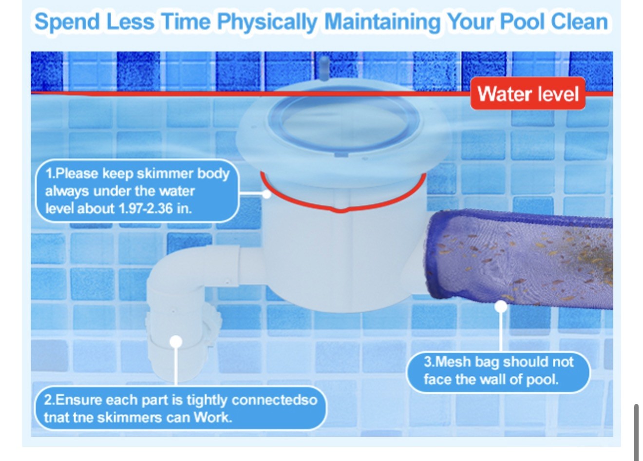 Automatic Pool Skimmer and Cleaner for Inground Pools, 2473