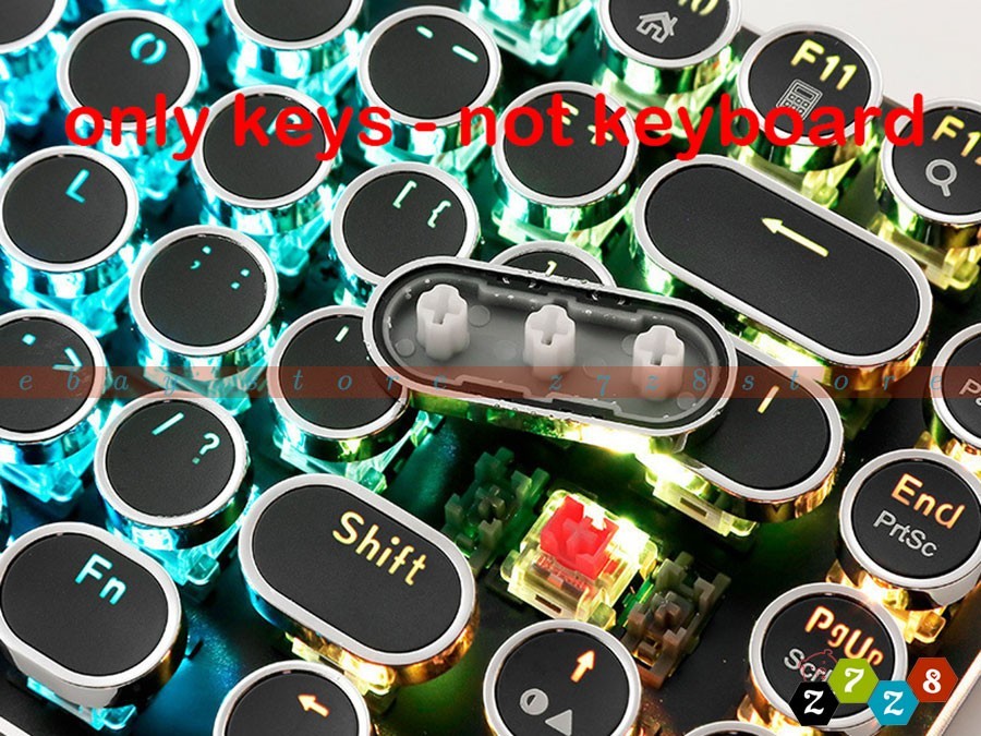 104 Mechanical Keyboard Round Steampunk Keys Fo Gaming Typewriter Keyboard Black