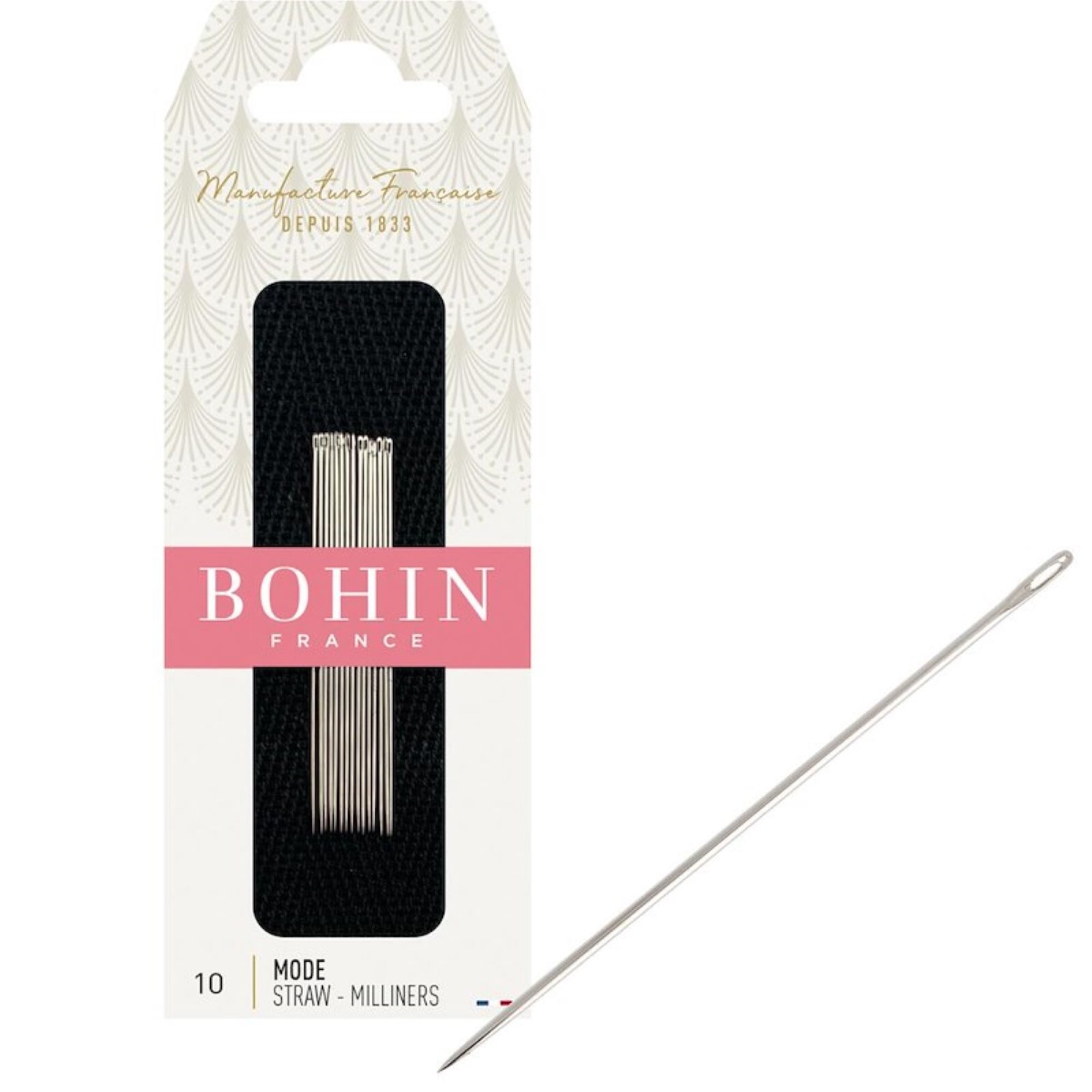 Bohin Milliners Straw size 10, 15 needles for English Paper Piecing EPP applique
