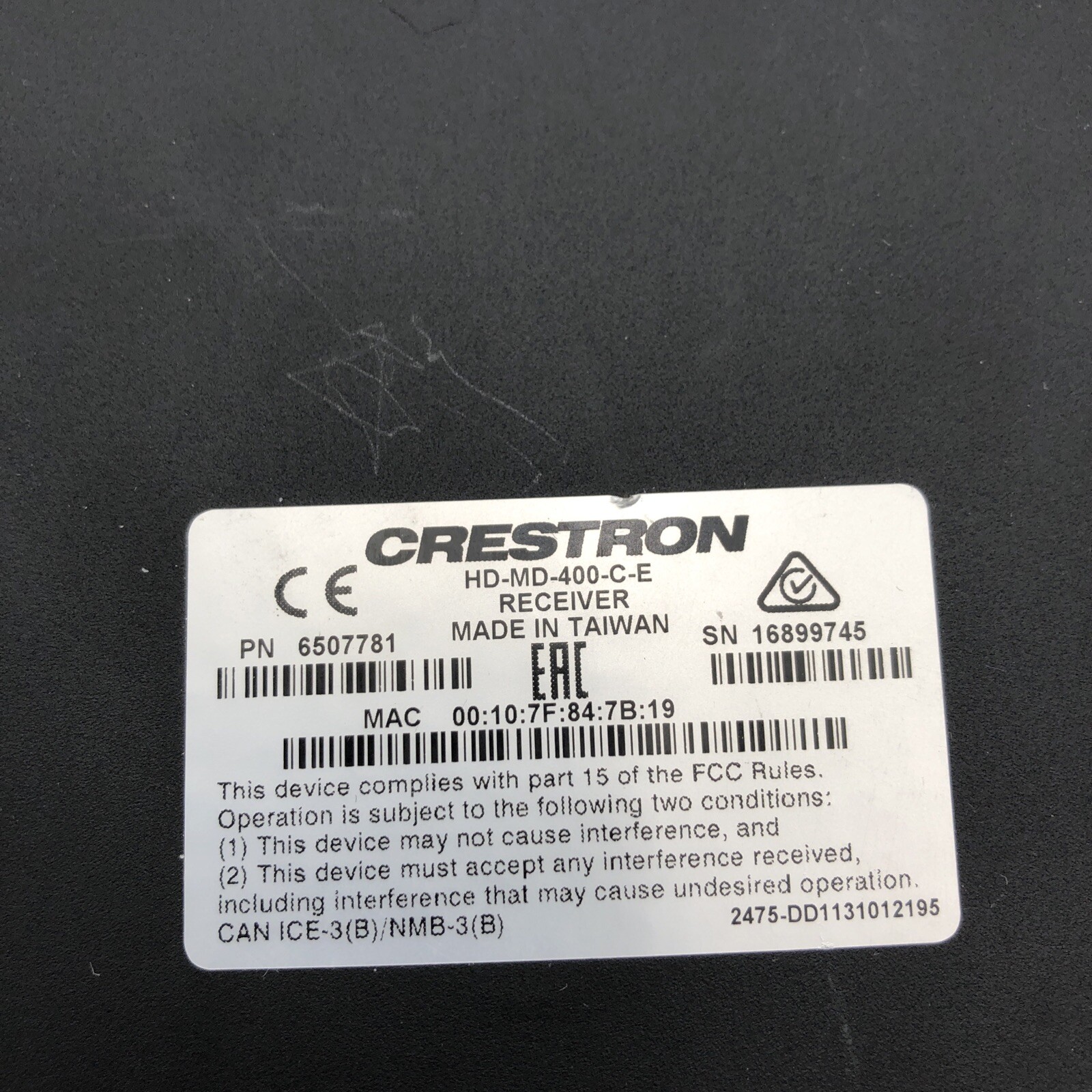 Crestron HD-MD-400-C-E Multiformat Switch And Receiver READ A