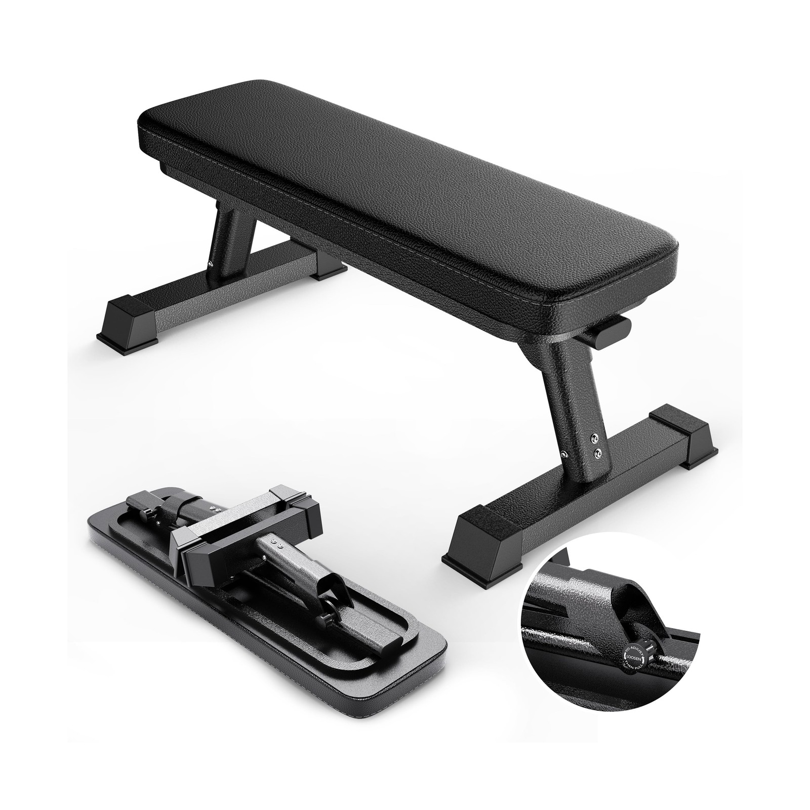 Finer Form Gym Quality Foldable Flat Bench for Multi-Purpose Weight Training ...
